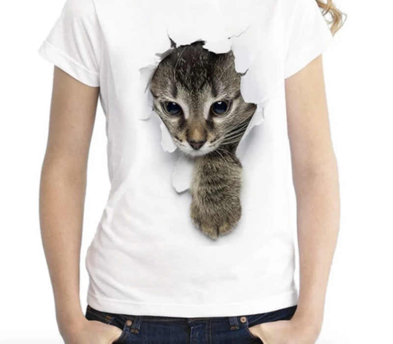 CAT-CAT™ - Frauen T-Shirt im Casual Style mit verschiedenen Katzenaufdrücken