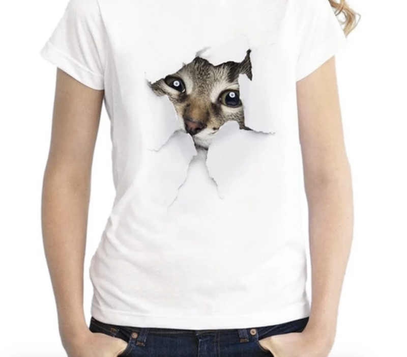 CAT-CAT™ - Frauen T-Shirt im Casual Style mit verschiedenen Katzenaufdrücken